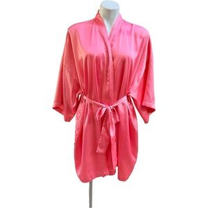 Victoria's Secret Coral Pink Satin Kimono Robe